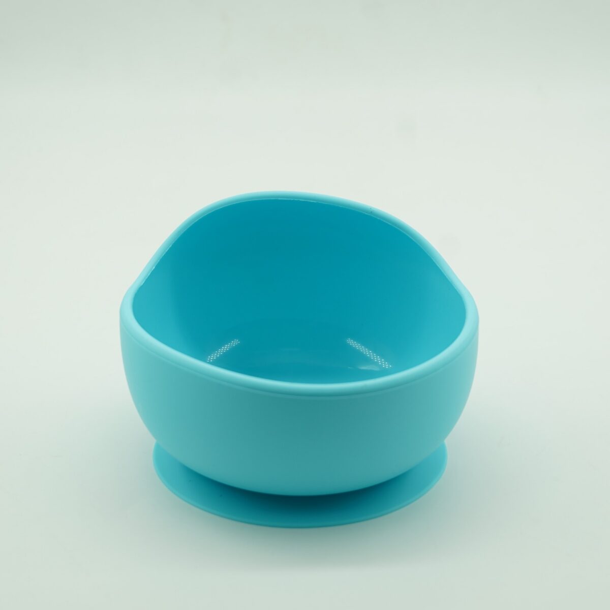 Set 5 piese diversificare bebelusi si copii din silicon Embo, baveta, farfurie compartimentata cu ventuza, bol cu ventuza, tacamuri, fara alergeni, albastru - imagine 3