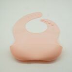 Set 5 piese diversificare bebelusi si copii din silicon Embo, baveta, farfurie compartimentata cu ventuza, bol cu ventuza, tacamuri, fara alergeni, roz - imagine 5