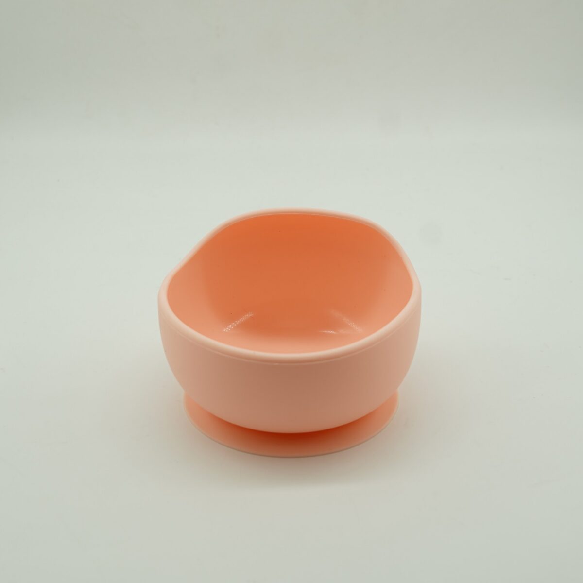 Set 5 piese diversificare bebelusi si copii din silicon Embo, baveta, farfurie compartimentata cu ventuza, bol cu ventuza, tacamuri, fara alergeni, roz - imagine 7