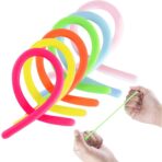 Set 6 Jucarie senzoriala superelastica 24cm-2m lungime, antistres, colorata Stretchy string fidget, Embo, Multicolor - imagine 4