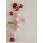 Set 6 Lumanari Parfumate, Embo, Model Capsunici, Ardere 30 min, 78g, 6.3 x 9.3 x 3.8 cm, Roz/Rosu - imagine 2