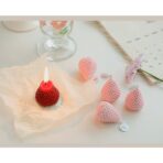 Set 6 Lumanari Parfumate, Embo, Model Capsunici, Ardere 30 min, 78g, 6.3 x 9.3 x 3.8 cm, Roz/Rosu - imagine 3