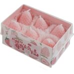 Set 6 Lumanari Parfumate, Embo, Model Capsunici, Ardere 30 min, 78g, 6.3 x 9.3 x 3.8 cm, Roz