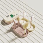 Set 7 Piese de Spalat/Uscat Biberoane, Embo, Portabil, Peri de Silicon, pentru Tetine, Suzete, Biberoane, Paie, Cutie Inclusa, 20 x 9.5 cm, Roz - imagine 6