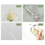 Set 7 Piese de Spalat/Uscat Biberoane, Embo, Portabil, Peri de Silicon, pentru Tetine, Suzete, Biberoane, Paie, Cutie Inclusa, 20 x 9.5 cm, Portocaliu - imagine 5