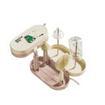Set 7 Piese de Spalat/Uscat Biberoane, Embo, Portabil, Peri de Silicon, pentru Tetine, Suzete, Biberoane, Paie, Cutie Inclusa, 20 x 9.5 cm, Roz