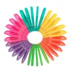 Puzzle pentru copii, Embo, fidget loop, functie stivuire, bucle, decompresie, curcubeu, 20 cm - imagine 6