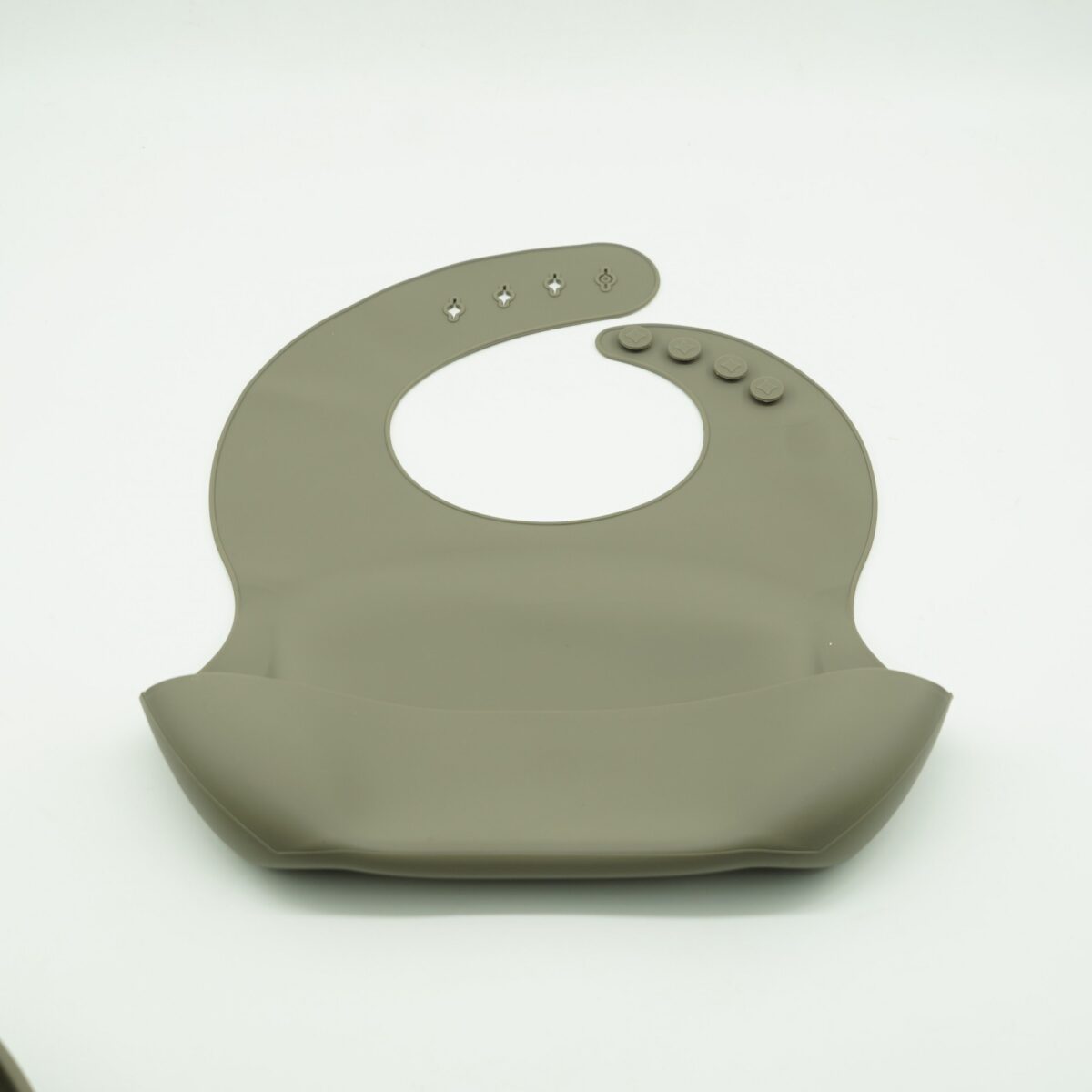 Set 8 piese diversificare bebelusi si copii din silicon Embo, baveta, farfurie compartimentata cu ventuza, bol cu ventuza, tacamuri din lemn si silicon, cana pentru gustari, fara alergeni, verde inchis - imagine 8