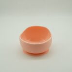 Set 8 piese diversificare bebelusi si copii din silicon Embo, baveta, farfurie compartimentata cu ventuza, bol cu ventuza, tacamuri din lemn si silicon, cana pentru gustari, fara alergeni, roz - imagine 4