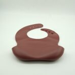 Set 8 piese diversificare bebelusi si copii din silicon Embo, baveta, farfurie compartimentata cu ventuza, bol cu ventuza, tacamuri din lemn si silicon, cana pentru gustari, fara alergeni, maro - imagine 2