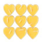 Set 9 Lumanari in Forma de Inima, Embo, pentru Ziua Indragostitilor, Aroma de Citrice, Ardere 3.5 h, din Parafina, 4 x 2 cm, Galben - imagine 4