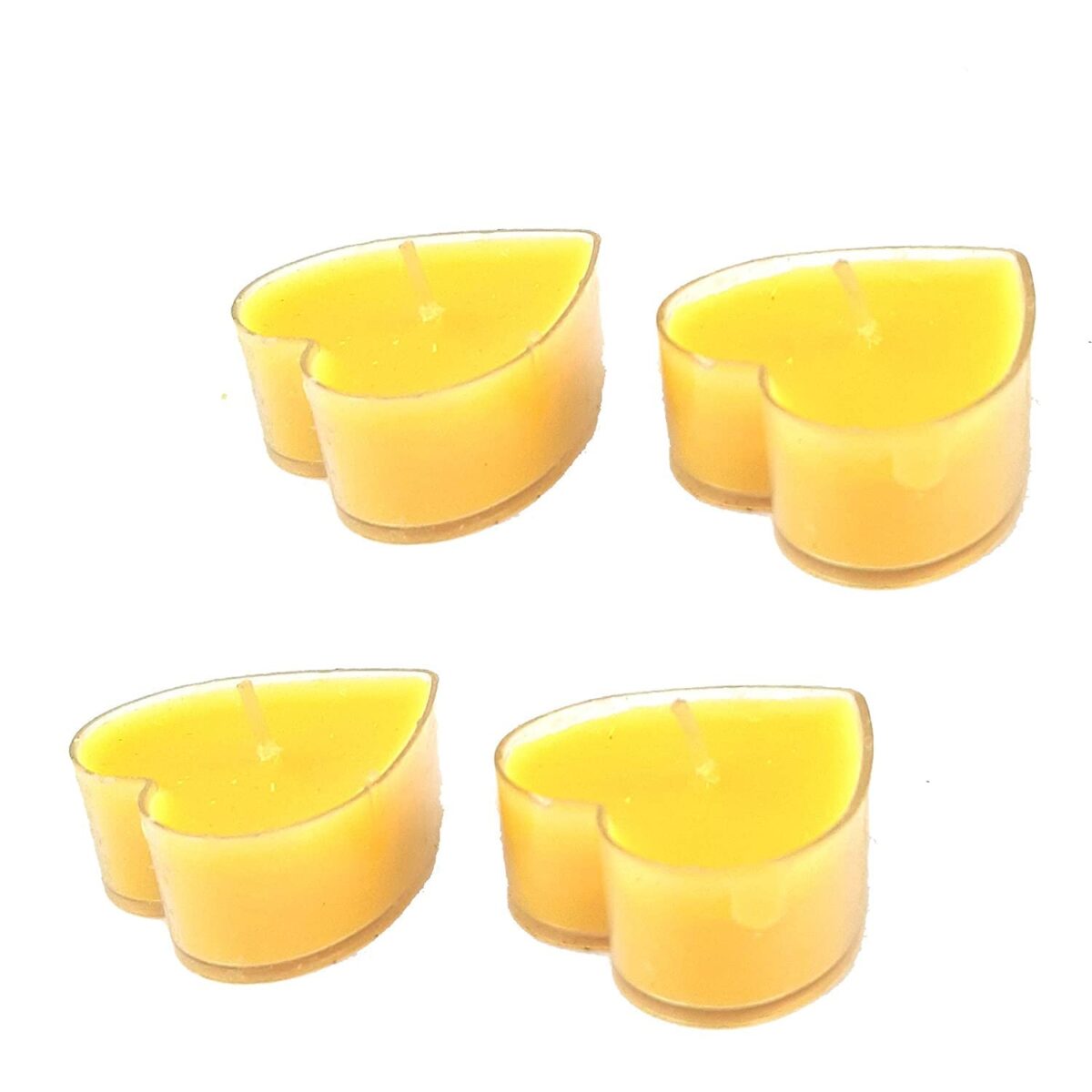 Set 9 Lumanari in Forma de Inima, Embo, pentru Ziua Indragostitilor, Aroma de Citrice, Ardere 3.5 h, din Parafina, 4 x 2 cm, Galben - imagine 5