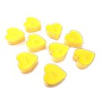 Set 9 Lumanari in Forma de Inima, Embo, pentru Ziua Indragostitilor, Aroma de Citrice, Ardere 3.5 h, din Parafina, 4 x 2 cm, Galben - imagine 6