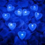 Set 9 Lumanari in Forma de Inima, Embo, pentru Ziua Indragostitilor, Aroma Tropicala, Ardere 3.5 h, din Parafina, 4 x 2 cm, Albastru - imagine 2