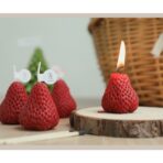 Set 9 Lumanari Parfumate, Embo, Model Capsunici, Ardere 30 min, 117g, 9.3 x 9.3 x 3.8 cm, Roz/Rosu - imagine 6