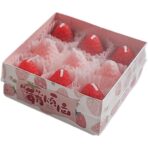 Set 9 Lumanari Parfumate, Embo, Model Capsunici, Ardere 30 min, 117g, 9.3 x 9.3 x 3.8 cm, Roz/Rosu