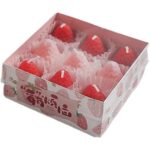 Set 9 Lumanari Parfumate, Embo, Model Capsunici, Ardere 30 min, 117g, 9.3 x 9.3 x 3.8 cm, Roz/Rosu