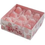 Set 9 Lumanari Parfumate, Embo, Model Capsunici, Ardere 30 min, 117g, 9.3 x 9.3 x 3.8 cm, Roz