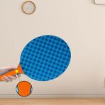 Set Badminton pentru Copii, Embo, Doua Palete, Fluturas, 2 Mingi, Minge cu Elastic pentru Antrenament, Suport de Prindere Stabil, 41x23 cm, Albastru Portocaliu - imagine 6