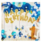Set baloane folie Embo, Happy Birthday, 40 cm, auriu - imagine 2