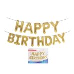 Set baloane folie Embo, Happy Birthday, 40 cm, auriu - imagine 4