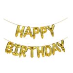 Set baloane folie Embo, Happy Birthday, 40 cm, auriu