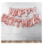 Set baloane folie Embo, Happy Birthday, 40 cm, rose gold - imagine 3