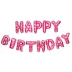 Set baloane folie Embo, Happy Birthday, 40 cm, roz - imagine 4