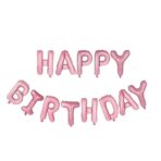 Set baloane folie Embo, Happy Birthday, 40 cm, roz deschis