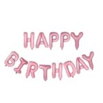 Set baloane folie Embo, Happy Birthday, 40 cm, roz deschis