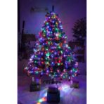 Set brad artificial de Craciun si elemente decorative, nins, decorat cu conuri pin, pentru interior/exterior, inaltime 210 cm, diametru 147 cm, 1150 ramuri, Embo, verde, suport metalic inclus - imagine 2