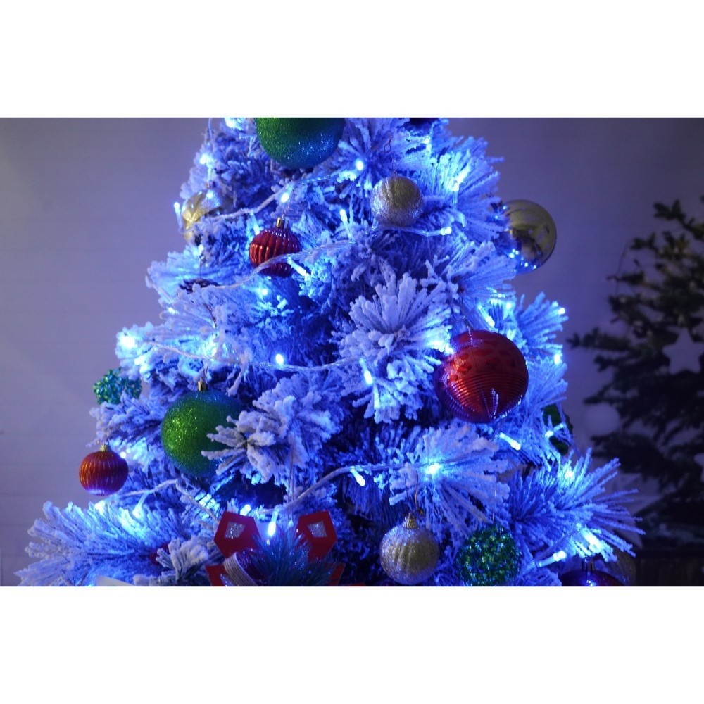 set-brad-artificial-de-craciun-si-elemente-decorative-nins-decorat-cu-conuri-pin-pentru-interior-ext-61f1c7c779ce6 Set brad artificial de Craciun si elemente decorative, nins, decorat cu conuri pin, pentru interior/exterior, inaltime 210 cm, diametru 131 cm, 630 ramuri, Embo, alb/verde, suport metalic inclus - imagine 5