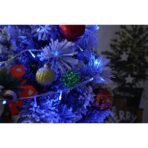 Set brad artificial de Craciun si elemente decorative, nins, decorat cu conuri pin, pentru interior/exterior, inaltime 210 cm, diametru 131 cm, 630 ramuri, Embo, alb/verde, suport metalic inclus - imagine 6