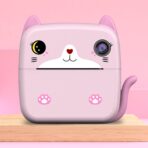 Set Camera Instantanee pentru Copii, Embo, Ecran HD 2.4'', 24MP, 720P Video, 1200 mAh, cu Functie de Printare Alb-Negru, cablu USB-C, Bluetooth, Compatibil iOS/Android, Imprimare APP, Model Kitty, Roz - imagine 13