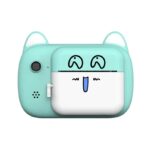 Set Camera Instantanee pentru Copii, Embo, Camera Selfie, Ecran HD 2.4'', 24MP, 1080P Video, 1200 mAh, cu Functie de Printare Alb-Negru, cablu USB-C, Bluetooth, Compatibil iOS/Android, Imprimare APP, Model Pisicia Emoji, Bleu - imagine 7