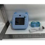 Set Camera Instantanee pentru Copii, Embo, Ecran HD 2.4'', 24MP, 720P Video, 1200 mAh, cu Functie de Printare Alb-Negru, cablu USB-C, Bluetooth, Compatibil iOS/Android, Imprimare APP, Model Kitty, Albastru - imagine 3