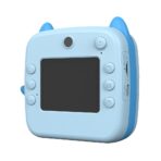 Set Camera Instantanee pentru Copii, Embo, Ecran HD 2.4'', 24MP, 720P Video, 1200 mAh, cu Functie de Printare Alb-Negru, cablu USB-C, Bluetooth, Compatibil iOS/Android, Imprimare APP, Model Kitty, Albastru - imagine 8