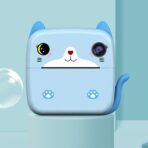 Set Camera Instantanee pentru Copii, Embo, Ecran HD 2.4'', 24MP, 720P Video, 1200 mAh, cu Functie de Printare Alb-Negru, cablu USB-C, Bluetooth, Compatibil iOS/Android, Imprimare APP, Model Kitty, Albastru - imagine 11