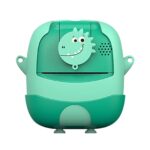 Set Camera Instantanee pentru Copii, Embo, Ecran HD 2.4'', 24MP, 720P Video, 1200 mAh, cu Functie de Printare Alb-Negru, cablu USB-C, Bluetooth, Compatibil iOS/Android, Imprimare APP, Model Dinozaur, Verde