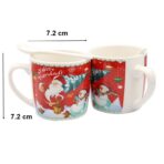 Set cana ceramica cu lingurita Embo, 200 ml, tematica Mos Craciun, rosu - imagine 2