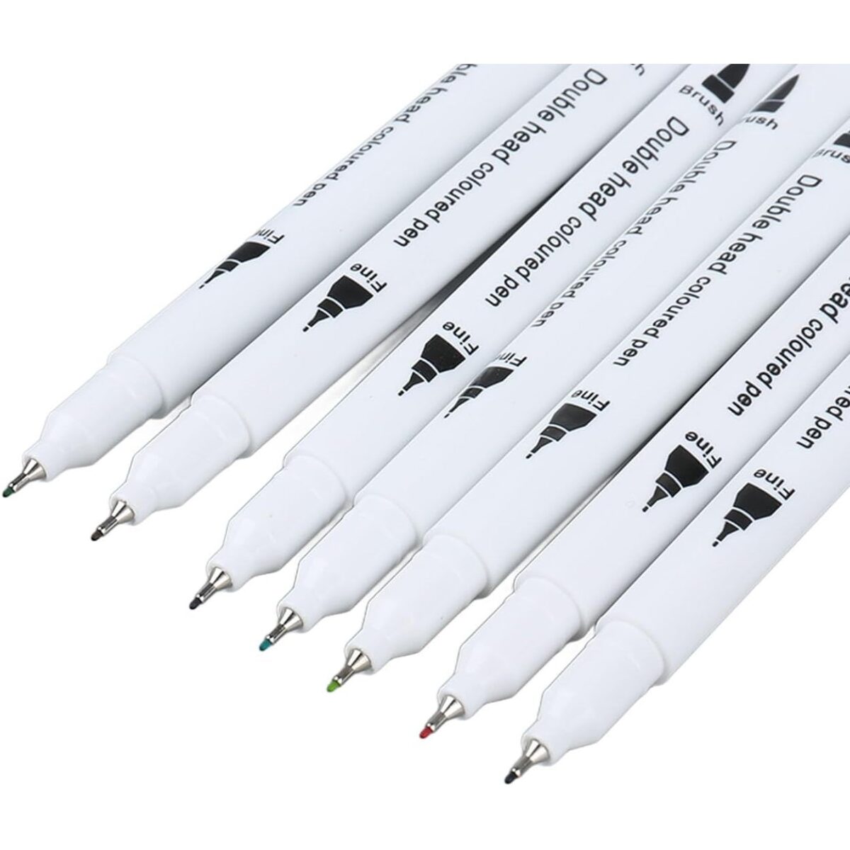 Set Carioci pe Baza de Apa, Embo, 2 in 1, pentru Pictura, Caligrafie, 120 Culori, Penar Negru, Corp Carioca Alb, 27.5 x 19.5 x 8 cm, Multicolor - imagine 3