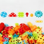 Set Constructie Bormasina Magica cu Servieta, Embo, 310 Piese, Albastru, Piese Multicolore, Plastic, 31x46 cm - imagine 8