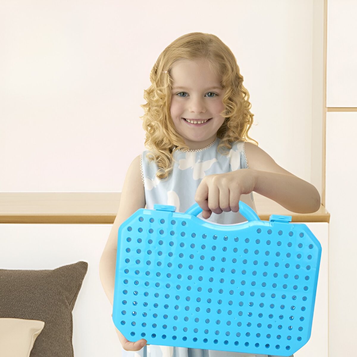 Set Constructie Bormasina Magica cu Servieta, Embo, 310 Piese, Albastru, Piese Multicolore, Plastic, 31x46 cm - imagine 9