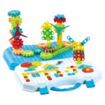 Set Constructie Bormasina Magica cu Servieta, Embo, 310 Piese, Albastru, Piese Multicolore, Plastic, 31x46 cm