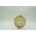 Set de 3 ornamente de brad, Embo, de tip Glob, Auriu, cu Ã¸ de 10 cm, din metal, cu finisaj sclipitor , cutie  10  cm adancime x 30  cm lungime x 10  cm inaltime - imagine 2