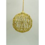 Set de 4 ornamente de brad, Embo, de tip Glob, Auriu, cu Ã¸ de 8 cm, din metal, cu finisaj sclipitor , cutie  8  cm adancime x 32  cm lungime x 8  cm inaltime - imagine 8