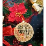 Set de 4 ornamente de brad, Embo, de tip Glob, Auriu, cu Ã¸ de 8 cm, din metal, cu finisaj sclipitor , cutie  8  cm adancime x 32  cm lungime x 8  cm inaltime - imagine 10