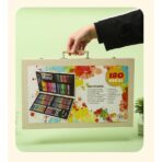 Set 180 Piese pentru Desen si Pictura, Embo, Tip Servieta din Lemn, Model Natur, 46 x 30.9 x 4.1 cm, Multicolor - imagine 2