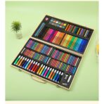 Set 180 Piese pentru Desen si Pictura, Embo, Tip Servieta din Lemn, Model Natur, 46 x 30.9 x 4.1 cm, Multicolor - imagine 3