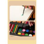 Set 180 Piese pentru Desen si Pictura, Embo, Tip Servieta din Lemn, Model Natur, 46 x 30.9 x 4.1 cm, Multicolor - imagine 4
